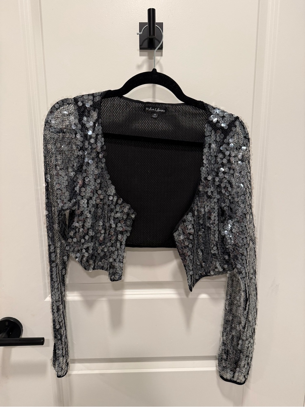 For Love & Lemons Black Textured Top